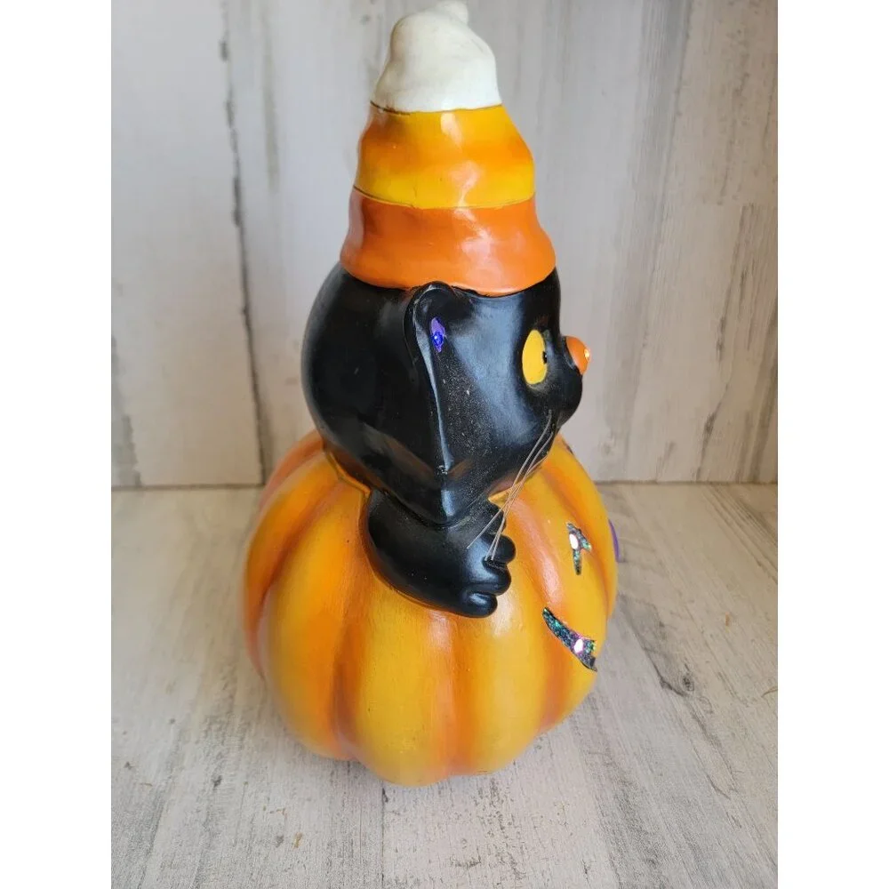 Eerie Alley light up‎ cat pumpkin candy corn Halloween prop home decor